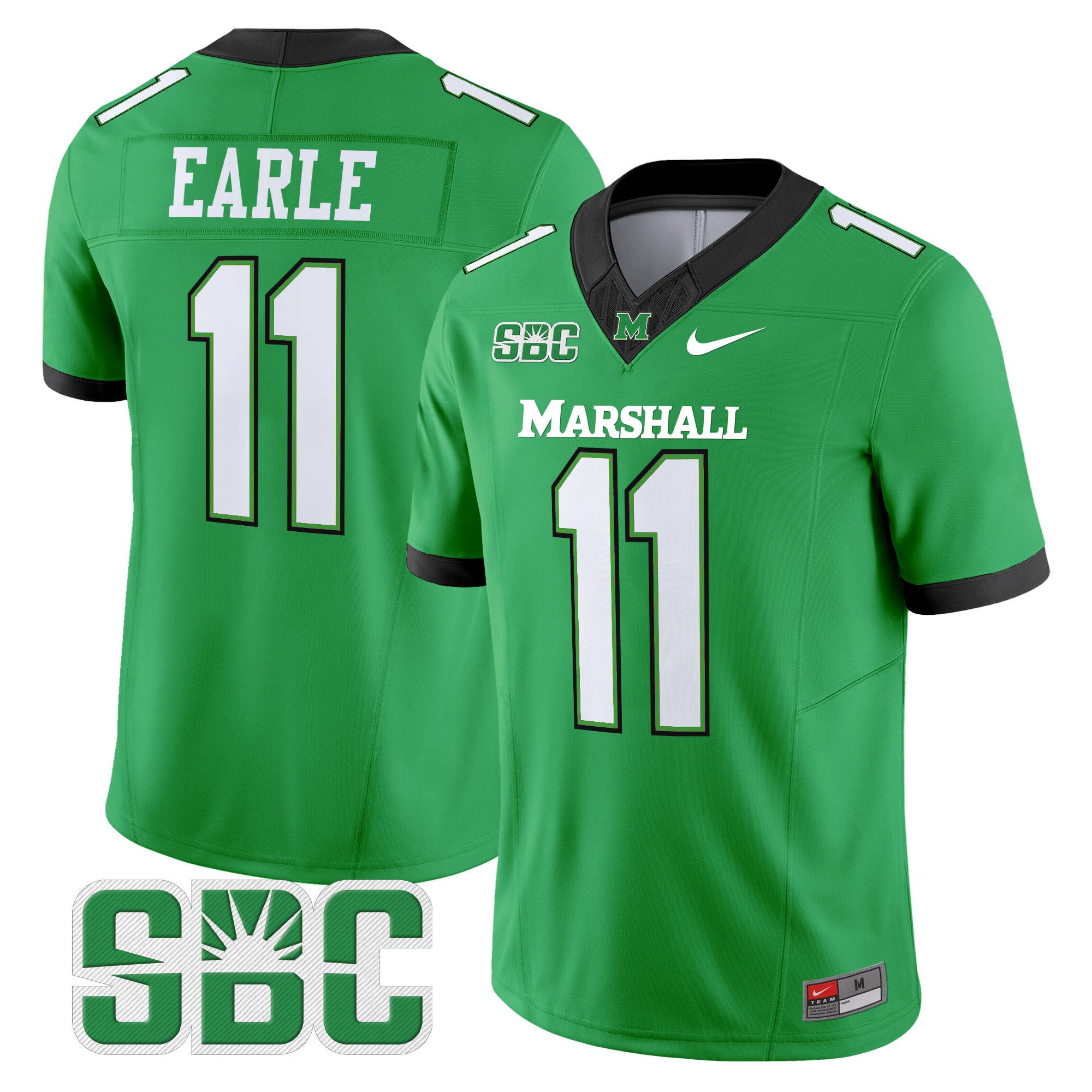 Men Marshall Thundering Herd #11 Earle Green Nike 2024 Vapor Limited NCAA Jersey style 1->more ncaa teams->NCAA Jersey